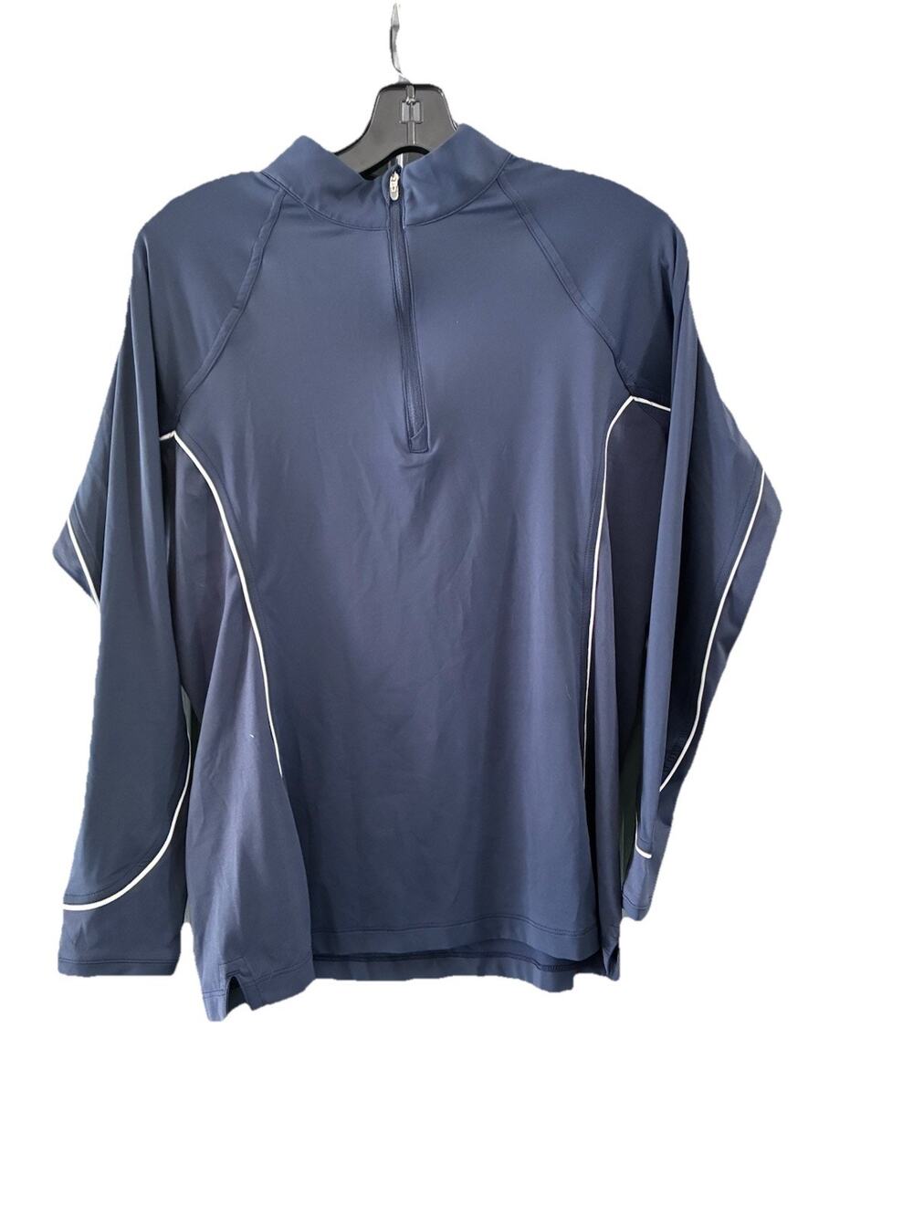 Peter Millar Golf Pullover Women's Medium Quarter Zip Raglan LS Sun Shirt Blue